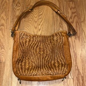 Woven Convertible Leather Bag/Backpack